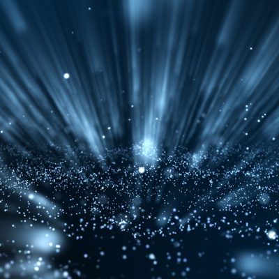 A burst of powder on a dark blue background